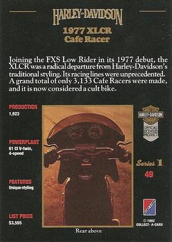 1992-93 Collect-A-Card Harley Davidson #49 1977 Café Racer Back