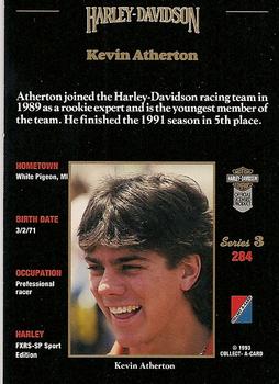 1992-93 Collect-A-Card Harley Davidson #284 Kevin Atherton Back