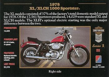 1992-93 Collect-A-Card Harley Davidson #55 1978 1000 Sportster Back