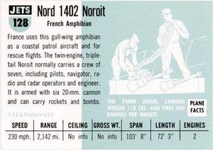 1956 Topps Jets (R707-1) #128 Nord 1402 Noroit            French amphibian Back