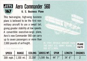 1956 Topps Jets (R707-1) #167 Aero Commander              U.S. business plane Back