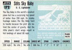 1956 Topps Jets (R707-1) #172 Stits Sky Baby              U.S. lightplane Back