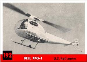 1956 Topps Jets (R707-1) #192 Bell 47G-1                  U.S. helicopter Front