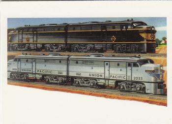 1998 DuoCards Lionel Greatest Trains #45 1952  Alco FA2 Sets, Union Pacific and Erie Front