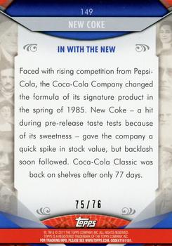 2011 Topps American Pie - Spotlight #149 New Coke Back