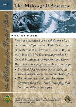 2004 Upper Deck History of the United States - The Making of America #MA7 Betsy Ross Back