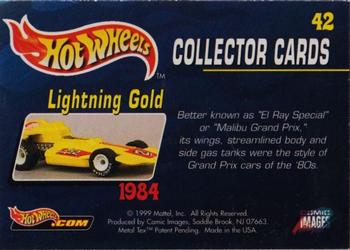 1999 Comic Images Hot Wheels #42 Lightning Gold Back