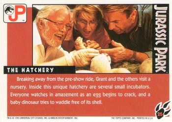 1993 Topps Jurassic Park Gold #26 The Hatchery Back
