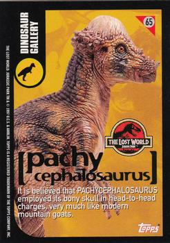 1997 Topps The Lost World: Jurassic Park #65 Pachycephalosaurus Back