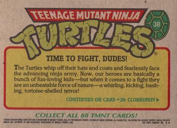 1989 Topps Teenage Mutant Ninja Turtles #38 Time To Fight, Dudes! Back
