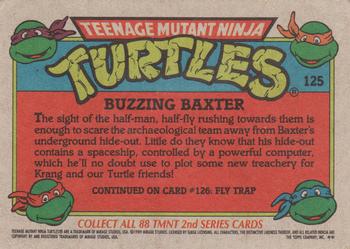 1989 Topps Teenage Mutant Ninja Turtles #125 Buzzing Baxter Back