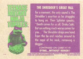 1990 Topps Teenage Mutant Ninja Turtles: The Movie #118 The Shredder's Great Fall Back