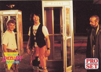 1991 Pro Set Bill & Ted's Most Atypical Movie Cards #26 Bill and Ted land back in San Dimas the night before Front