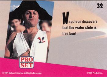 1991 Pro Set Bill & Ted's Most Atypical Movie Cards #32 Napoleon discovers that the water slide Back