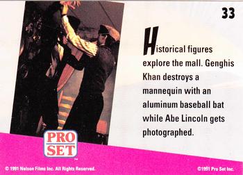 1991 Pro Set Bill & Ted's Most Atypical Movie Cards #33 Historical figures explore the mall. Genghis Khan destroys a Back