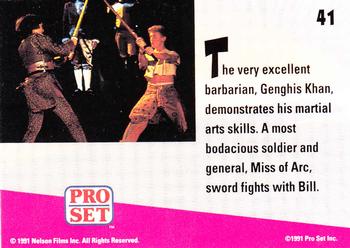1991 Pro Set Bill & Ted's Most Atypical Movie Cards #41 The very excellent barbarian, Genghis Khan, demonstrates Back