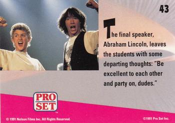 1991 Pro Set Bill & Ted's Most Atypical Movie Cards #43 The final speaker, Abraham Lincoln, Back