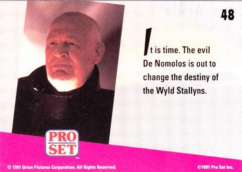 1991 Pro Set Bill & Ted's Most Atypical Movie Cards #48 It is time. The evil De Nomolos is out to Back