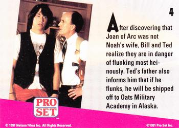 1991 Pro Set Bill & Ted's Most Atypical Movie Cards #4 After discovering that Joan of Arc was not Noah's wife, Back