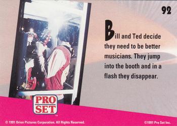 1991 Pro Set Bill & Ted's Most Atypical Movie Cards #92 Bill and Ted decide they need to be better musicians Back