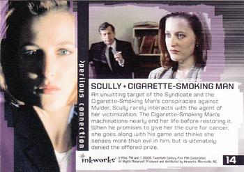2005 Inkworks X-Files Connections #14 Scully + Cigarette-Smoking Man Back