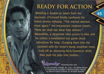 2001 Inkworks The Mummy Returns #45 Ready for Action Back