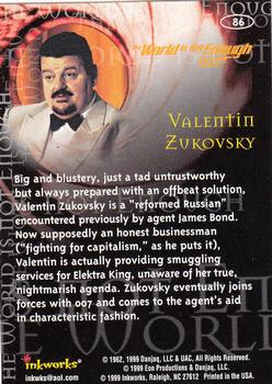 1999 Inkworks James Bond The World Is Not Enough #86 Valentin Zukovsky Back