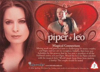 2004 Inkworks Charmed Connections #7 Piper + Leo: Magical Connection Back