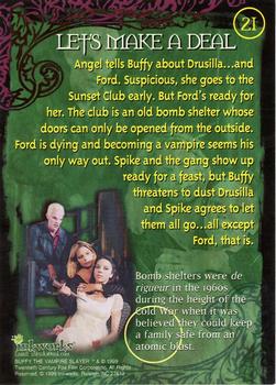 1999 Inkworks Buffy the Vampire Slayer Season 2 #21 Let's Make a Deal Back