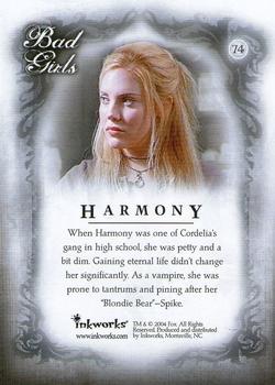 2004 Inkworks Buffy the Vampire Slayer Women of Sunnydale #74 Harmony Back
