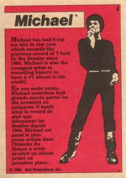 1984 O-Pee-Chee Michael Jackson #4 Michael Jackson Back