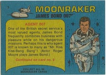 1979 Topps Moonraker #1 James Bond Back
