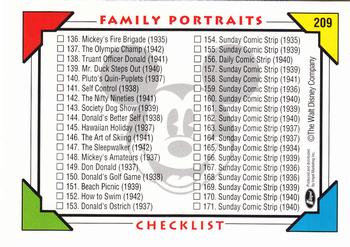 1991 Impel Disney #209 Family Portraits Checklist Back