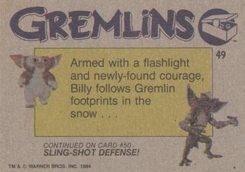 1984 Topps Gremlins #49 Tracking the Gremlins Back