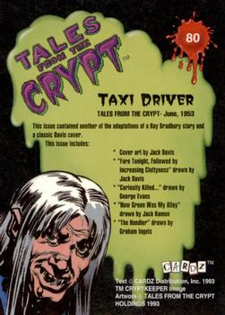 1993 Cardz Tales from the Crypt #80 Taxi Driver Back
