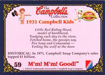 1995 Collect-A-Card Campbell’s Soup Collection #59 1931 Campbell Kids Back