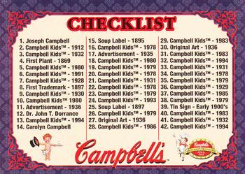 1995 Collect-A-Card Campbell’s Soup Collection #72 Checklist Front