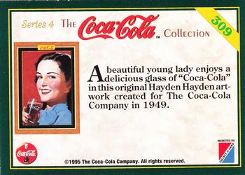 1995 Collect-A-Card Coca-Cola Collection Series 4 #309 Young lady, Hayden 1949 Back