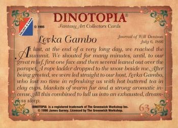1995 Collect-A-Card Dinotopia #63 Levka Gambo Back