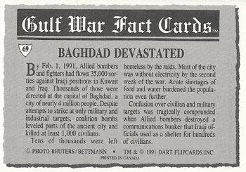 1991 Dart Gulf War Facts #69 Baghdad Devastated Back