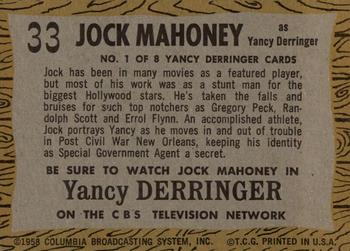1958 Topps T.V. Westerns #33 Jock Mahoney as Yancy Derringer Back