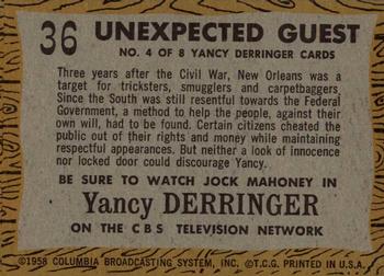 1958 Topps T.V. Westerns #36 Unexpected Guest Back