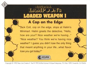 1993 Eclipse Loaded Weapon 1 #1 A Cop on the Edge Back