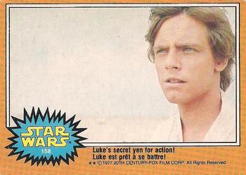 1977 O-Pee-Chee Star Wars #158 Luke's secret yen for action! Front