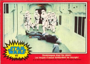 1977 O-Pee-Chee Star Wars #93 Stormtroopers blast the rebels! Front