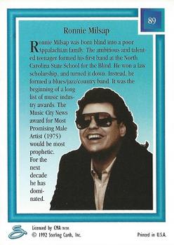 1992 Sterling Country Gold #89 Ronnie Milsap Back