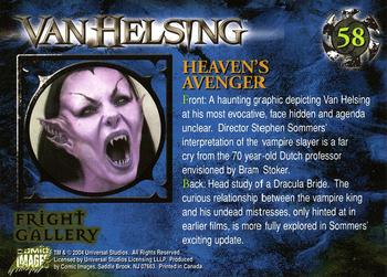 2004 Comic Images Van Helsing #58 Heaven's Avenger Back