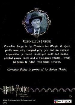 2004 ArtBox Harry Potter and the Prisoner of Azkaban #15 Cornelius Fudge Back