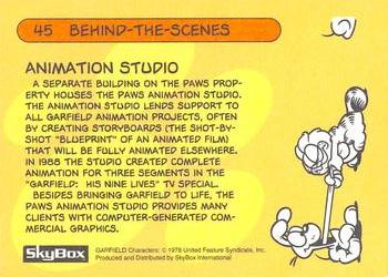1992 SkyBox Garfield Premier Edition #45 Animation Studio Back