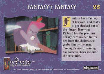 1994 Skybox Pagemaster #22 Fantasy's Fantasy Back